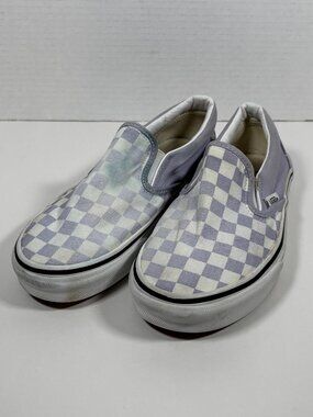 Cool gray checkered slip on vans Women's 6.5